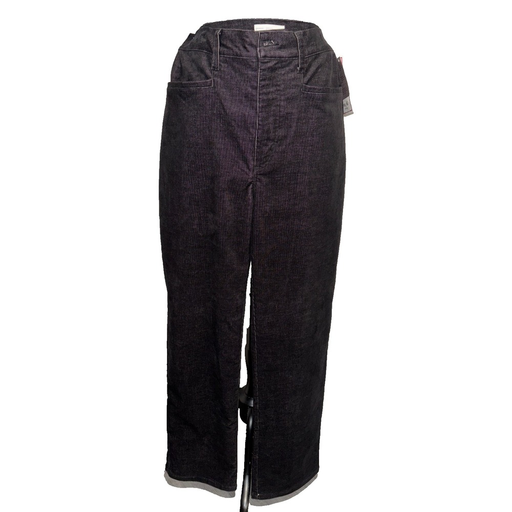 NWT Corduroy Wide Leg Pants by FDJ Women's Size 12 Dark Black Vintage Style